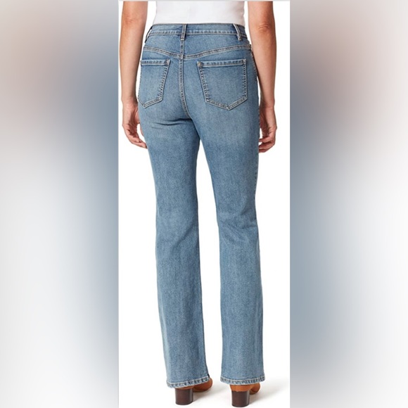 Slimming Look Boot Cut Stretch Jeans Gloria Vanderbilt Plus Size 18W Light Wash - Picture 3 of 16